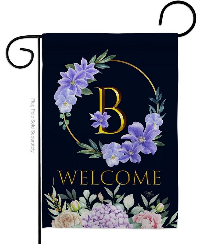 Welcome B Monogram Garden Flag