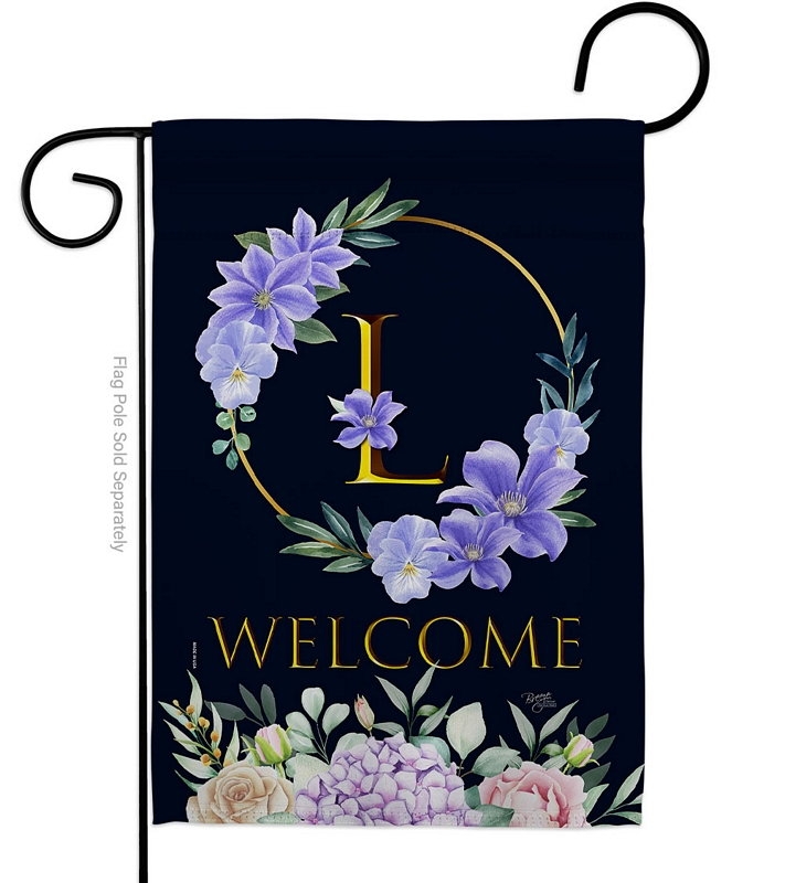 Welcome L Monogram Garden Flag