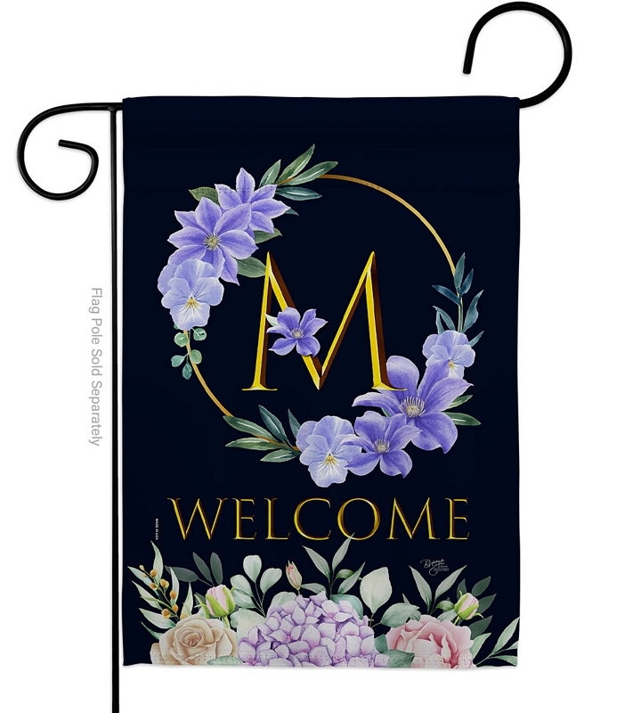 Welcome M Monogram Garden Flag