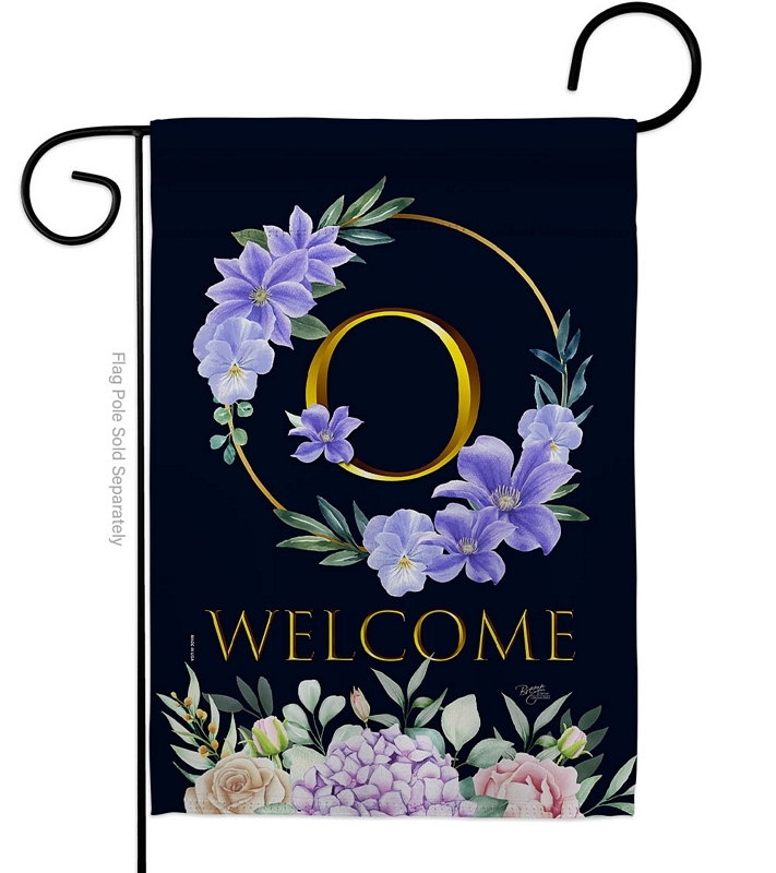 Welcome O Monogram Garden Flag