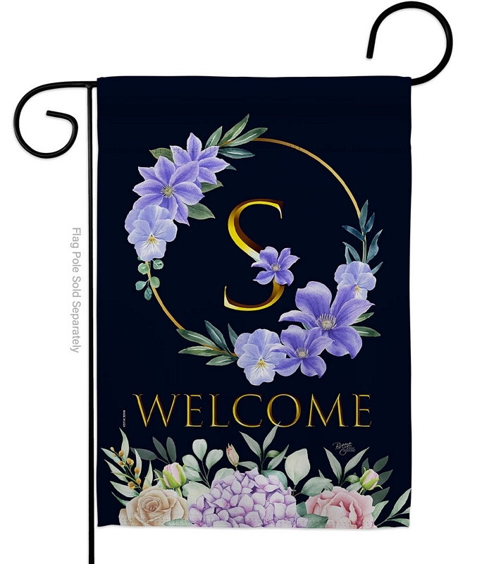 Welcome S Monogram Garden Flag