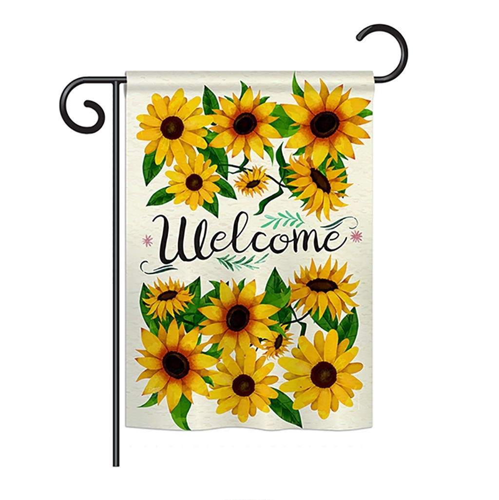 Welcome Sunflowers Bouquet Garden Flag