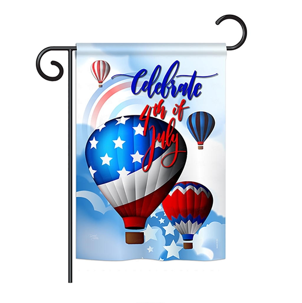 July 4th Hot Air Balloon Garden Flag