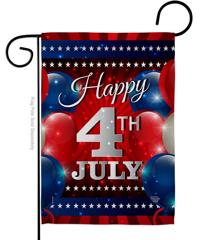 4th July Balloon Garden Flag