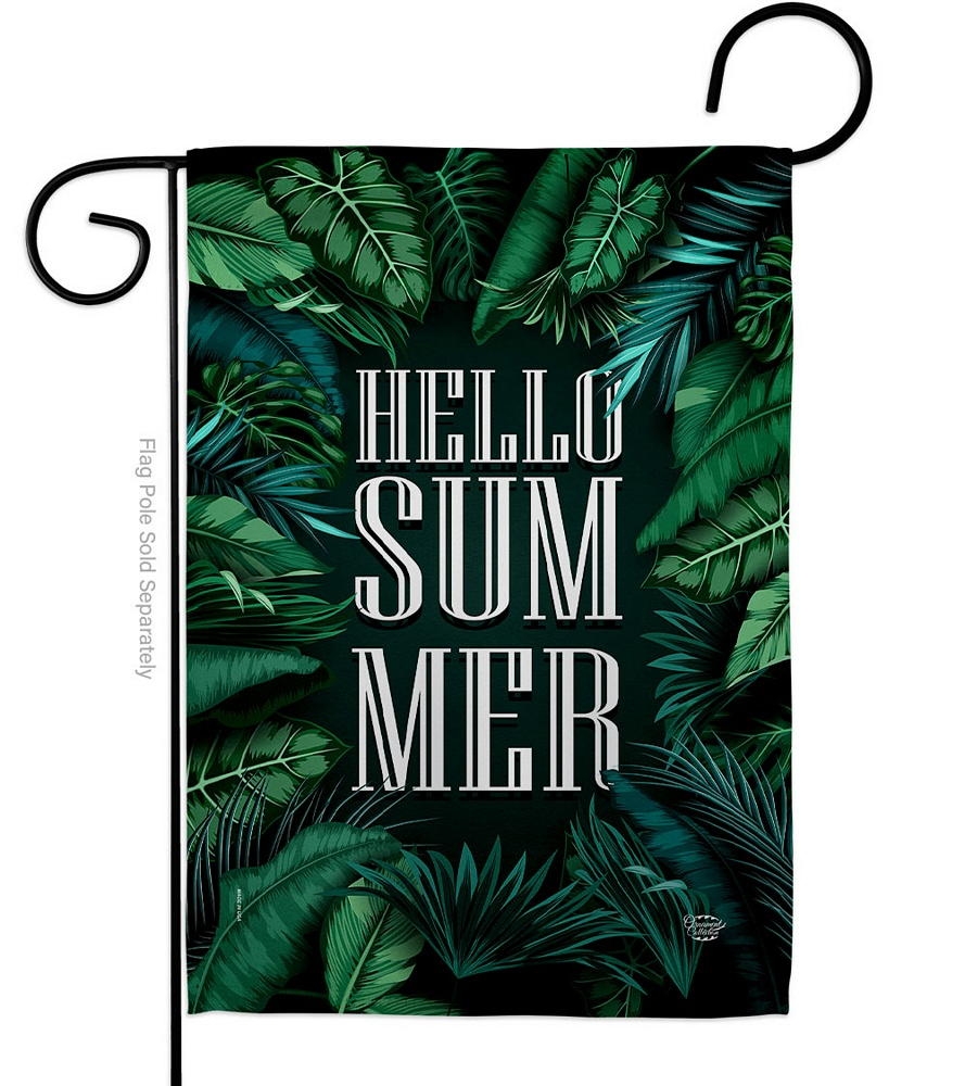 Hello Summer Leaves Garden Flag