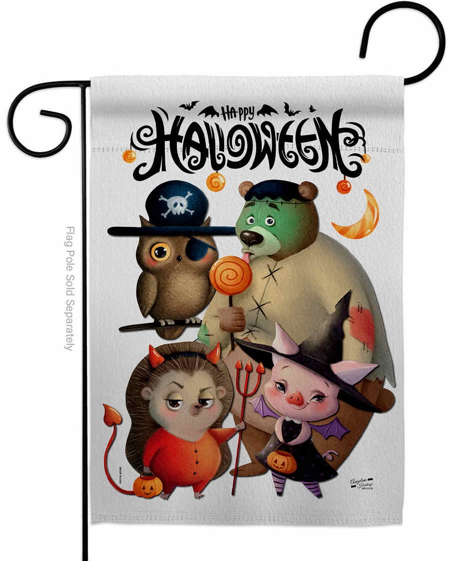 Halloween Friends Garden Flag