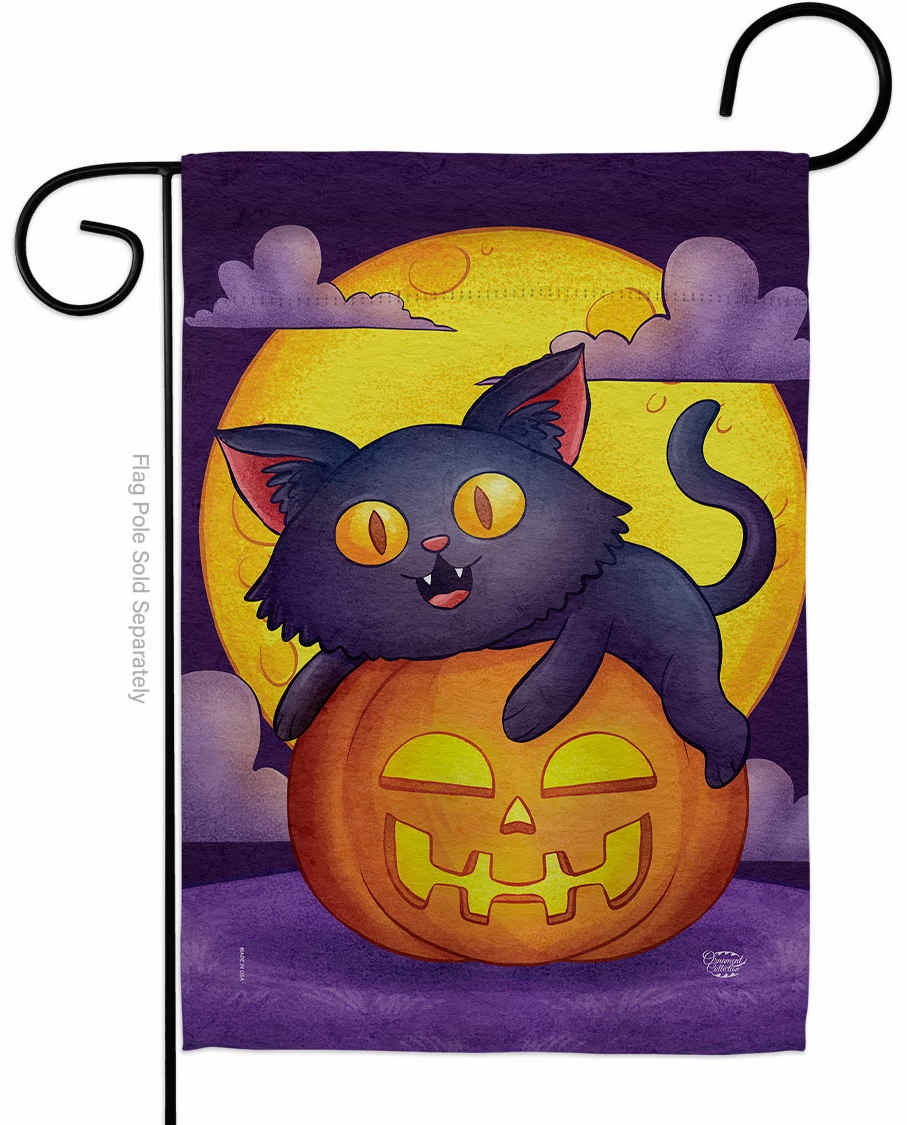 Halloween Kitty Garden Flag