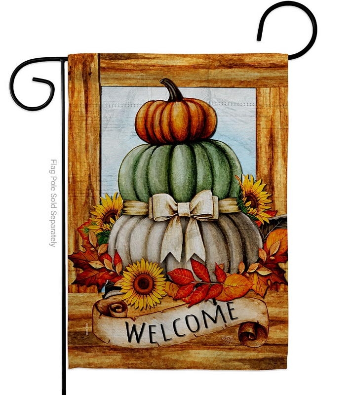 Fall Pumpkin Trio Garden Flag