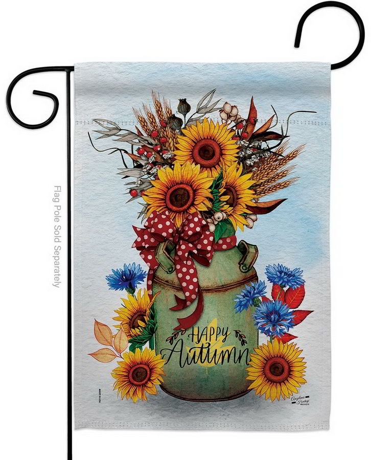 Autumn Milkcan Garden Flag