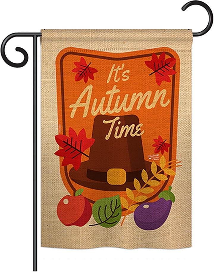 It's Autumn Double Burlap Garden Flag