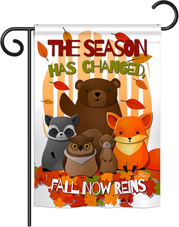 Fall Now Reins Garden Flag