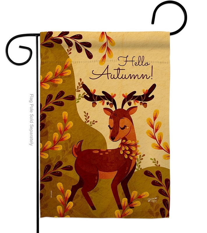 Autumn Deer Garden Flag