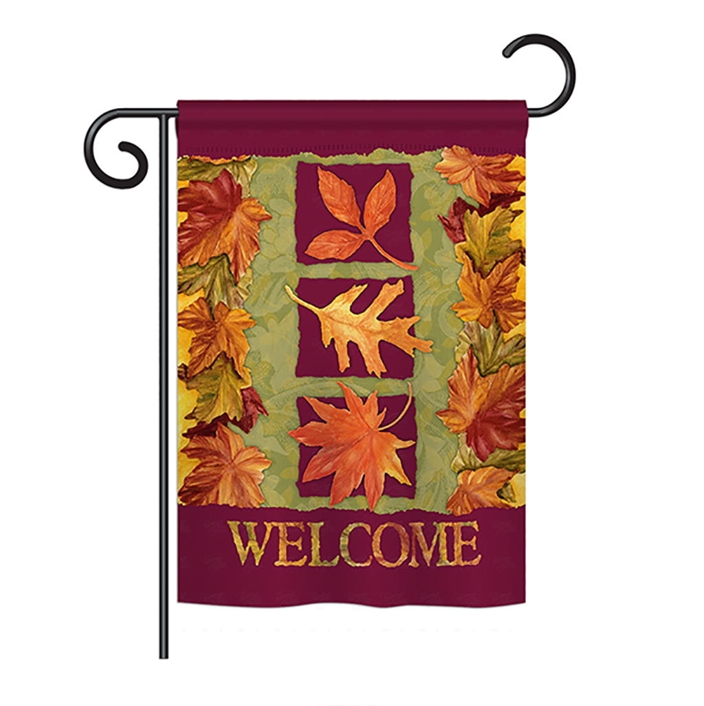 3 Fall Leaves Garden Flag