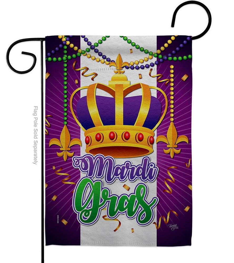 Mardi Gras Crown Decorative Garden Flag