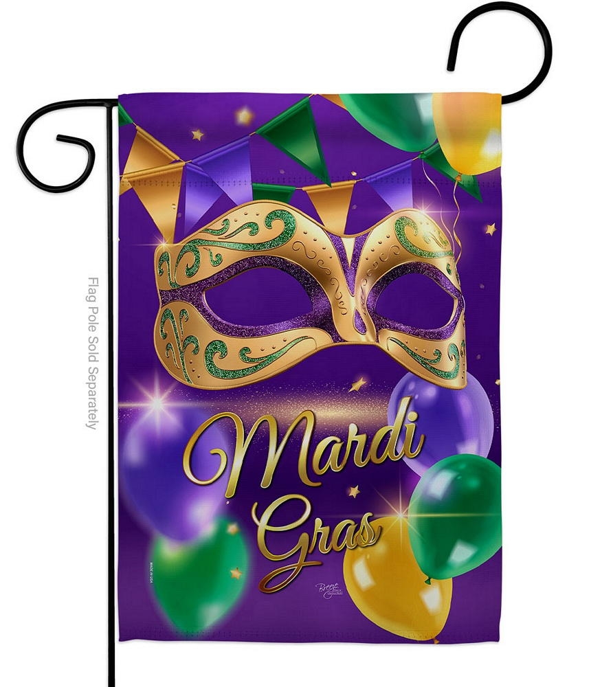 Fat Tuesday Mask Garden Flag