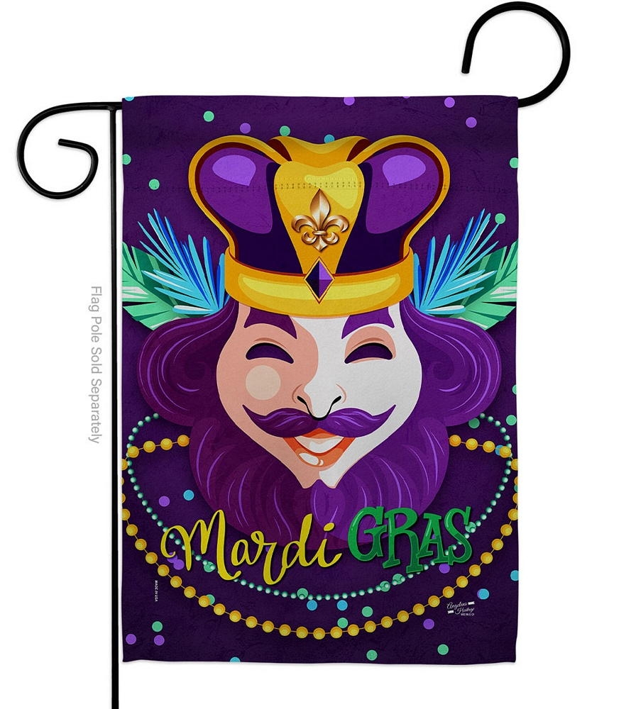 King Of Mardi Gras Garden Flag