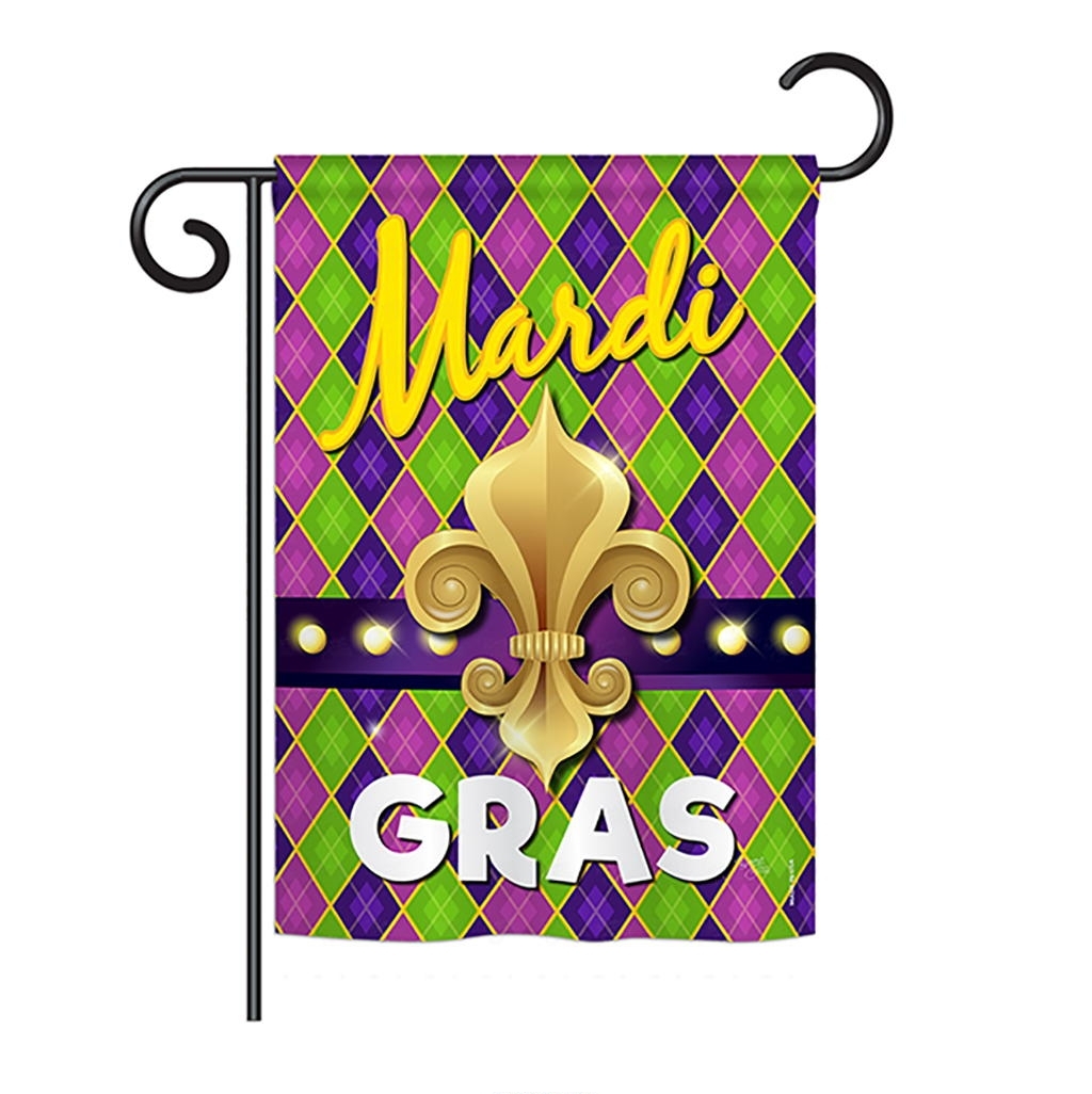 Mardi Gras Fleur De Lys Garden Flag