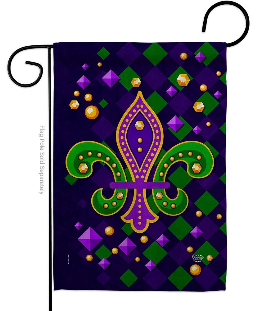 Diamond Fleur De Lis Garden Flag