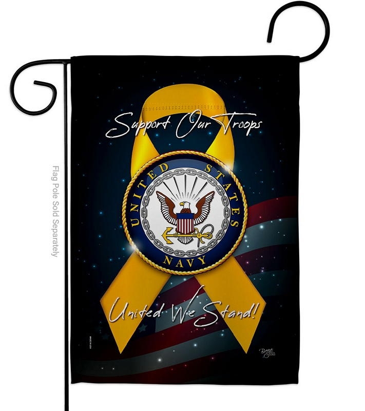 Support Navy Garden Flag