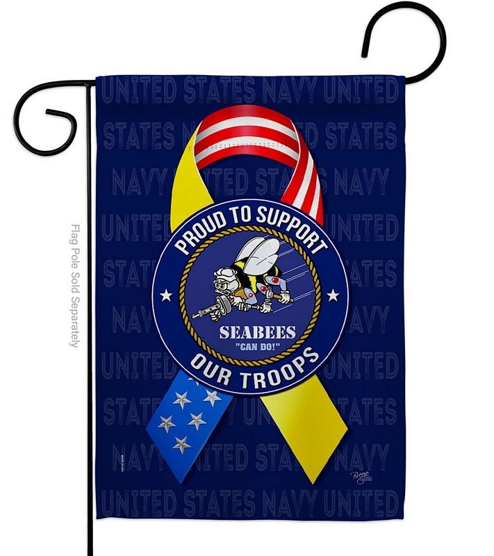Support Seabees Troops Garden Flag