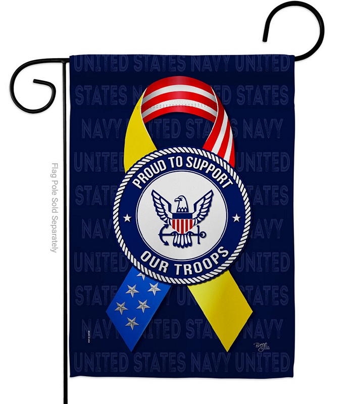 Support Navy Troops Garden Flag