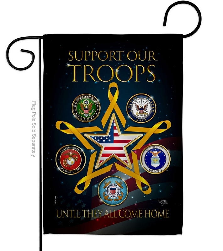 Support Our Military Troops Garden Flag & more garden flags at ...