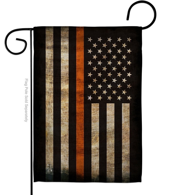 Thin Orange Line Garden Flag
