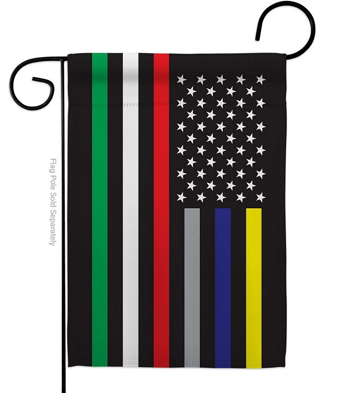 US First Responders Line Garden Flag