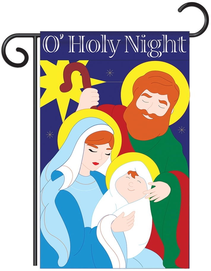 O' Holy Night Applique Garden Flag