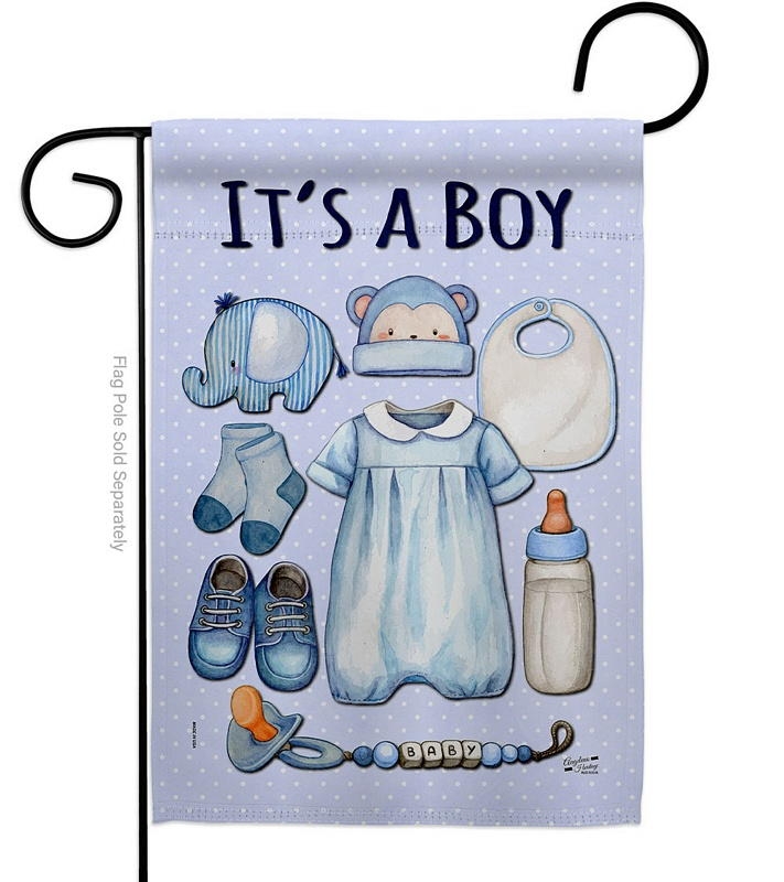 Baby Boy Decorative Garden Flag