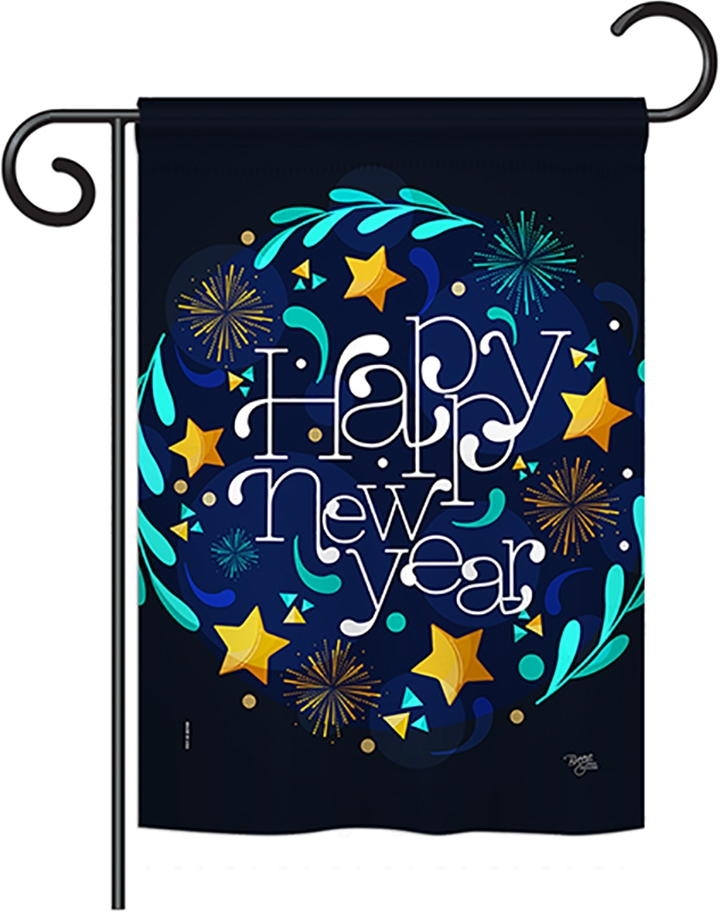 New Year Vibes Garden Flag