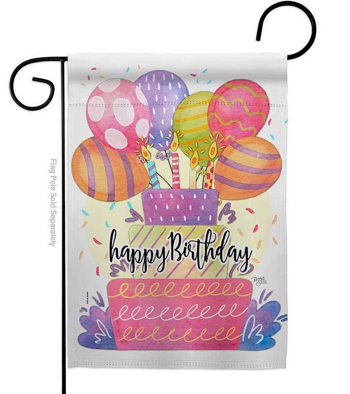 Happy Birthday Balloon Garden Flag