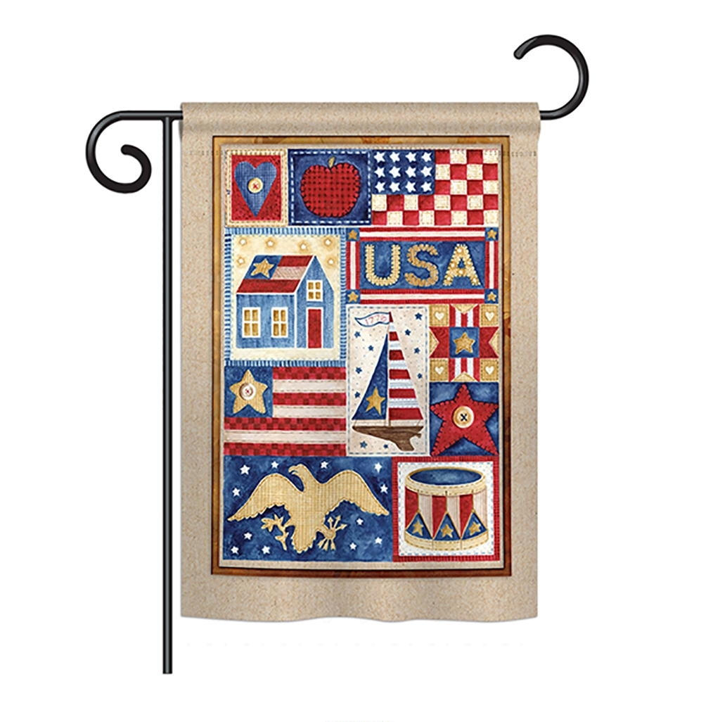 USA Collage Garden Flag