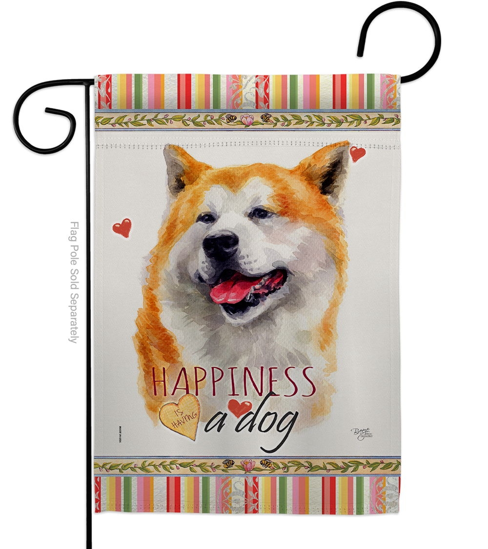 Akita Happiness Garden Flag