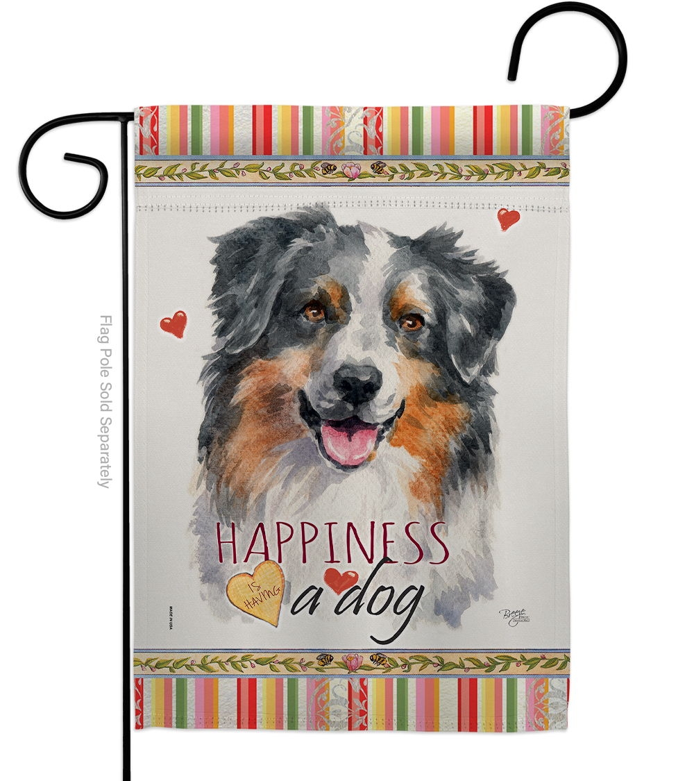 Australian Shepherd Happiness Garden Flag