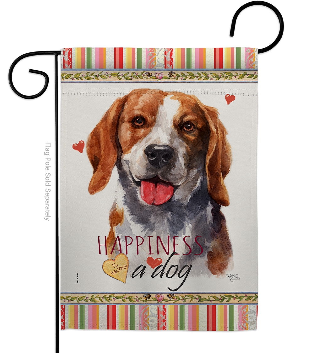 Beagle Happiness Garden Flag