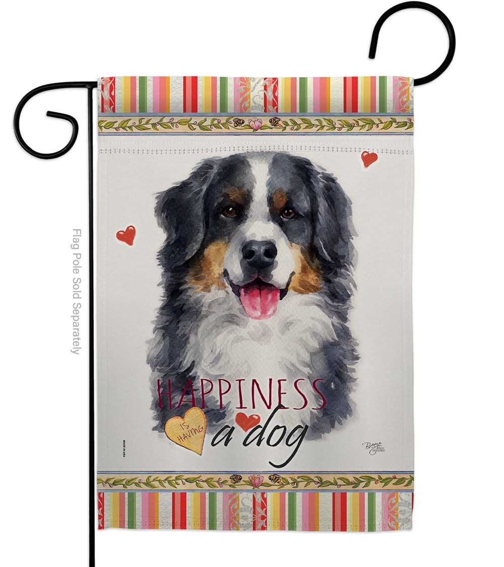 Bernese Mountain Happiness Garden Flag