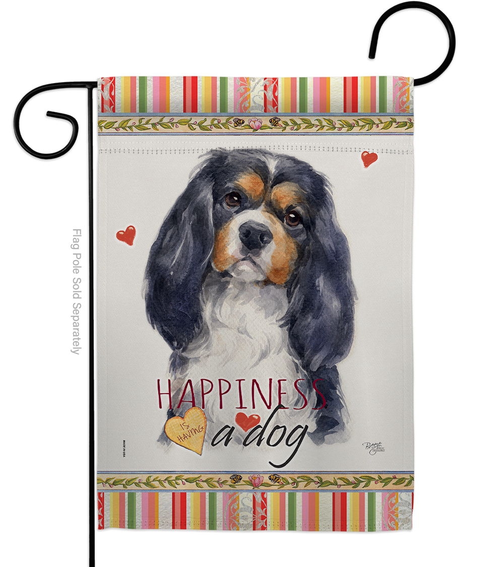 Cavalier Spaniel Happiness Garden Flag