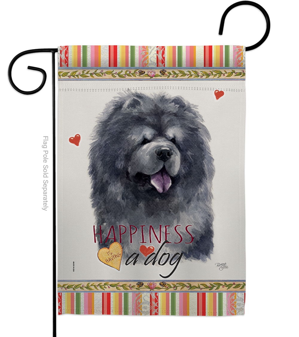 Black Chow Happiness Garden Flag