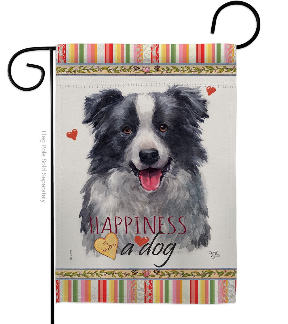 Border Collie Happiness Garden Flag