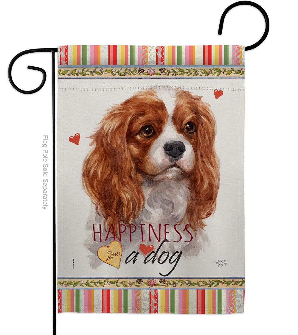 Charles Spaniel Happiness Garden Flag