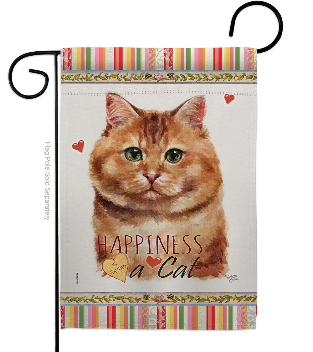 Brown Dilute Calico Happiness Garden Flag