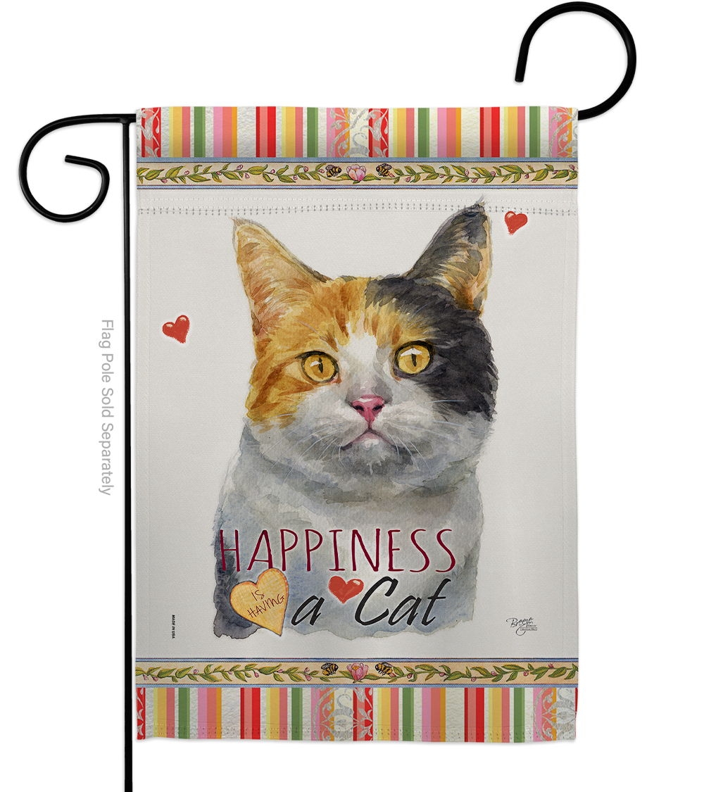 Dilute Calico Happiness Garden Flag