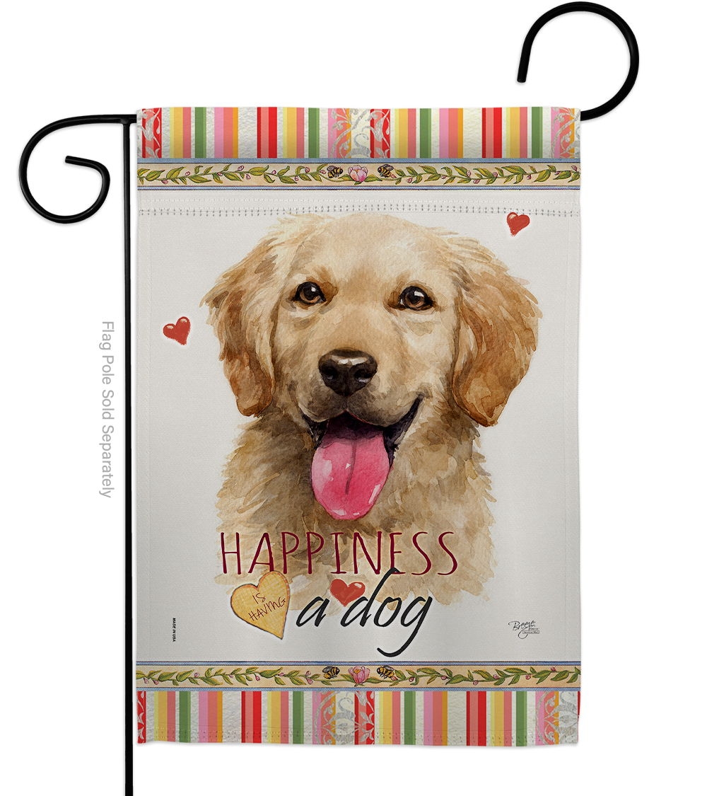 Golden Retriever Happiness Garden Flag