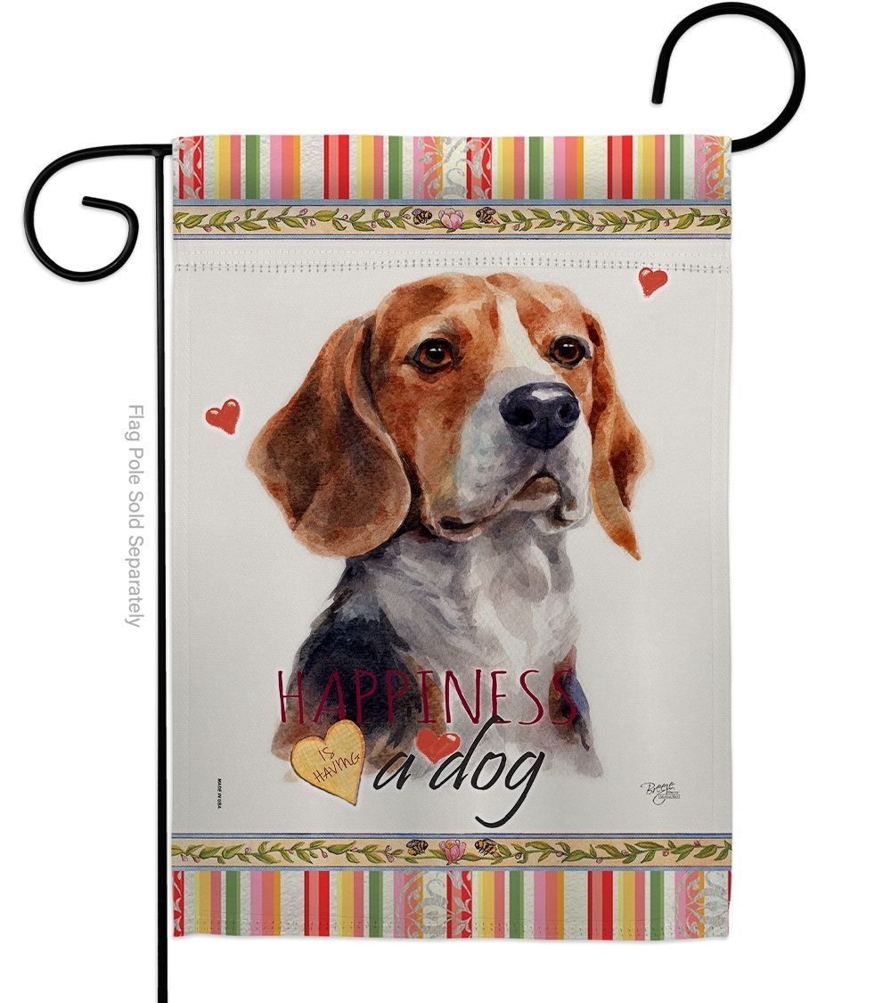 Beagle Hound Happiness Garden Flag
