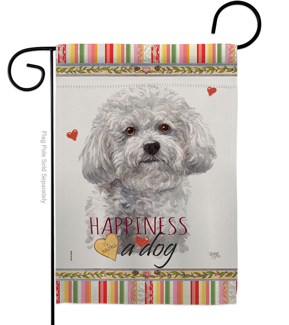 Bichon Frise Happiness Garden Flag