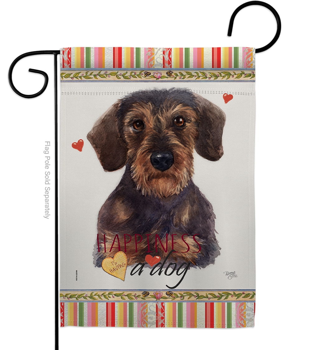Miniature Dachshund Happiness Garden Flag