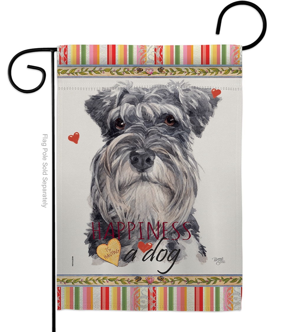 Miniature Schnauzer Happiness Garden Flag