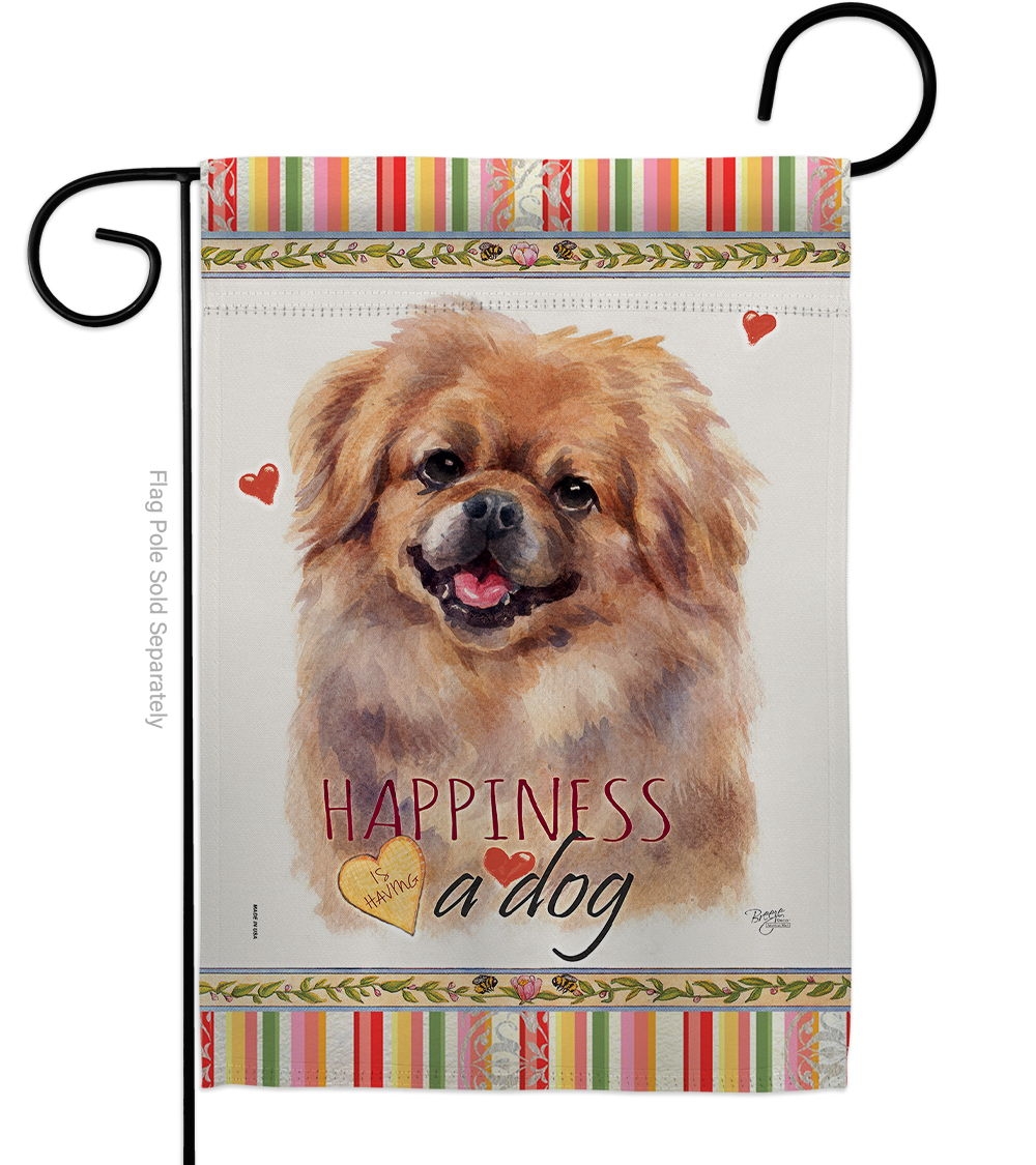 Pekingese Happiness Garden Flag