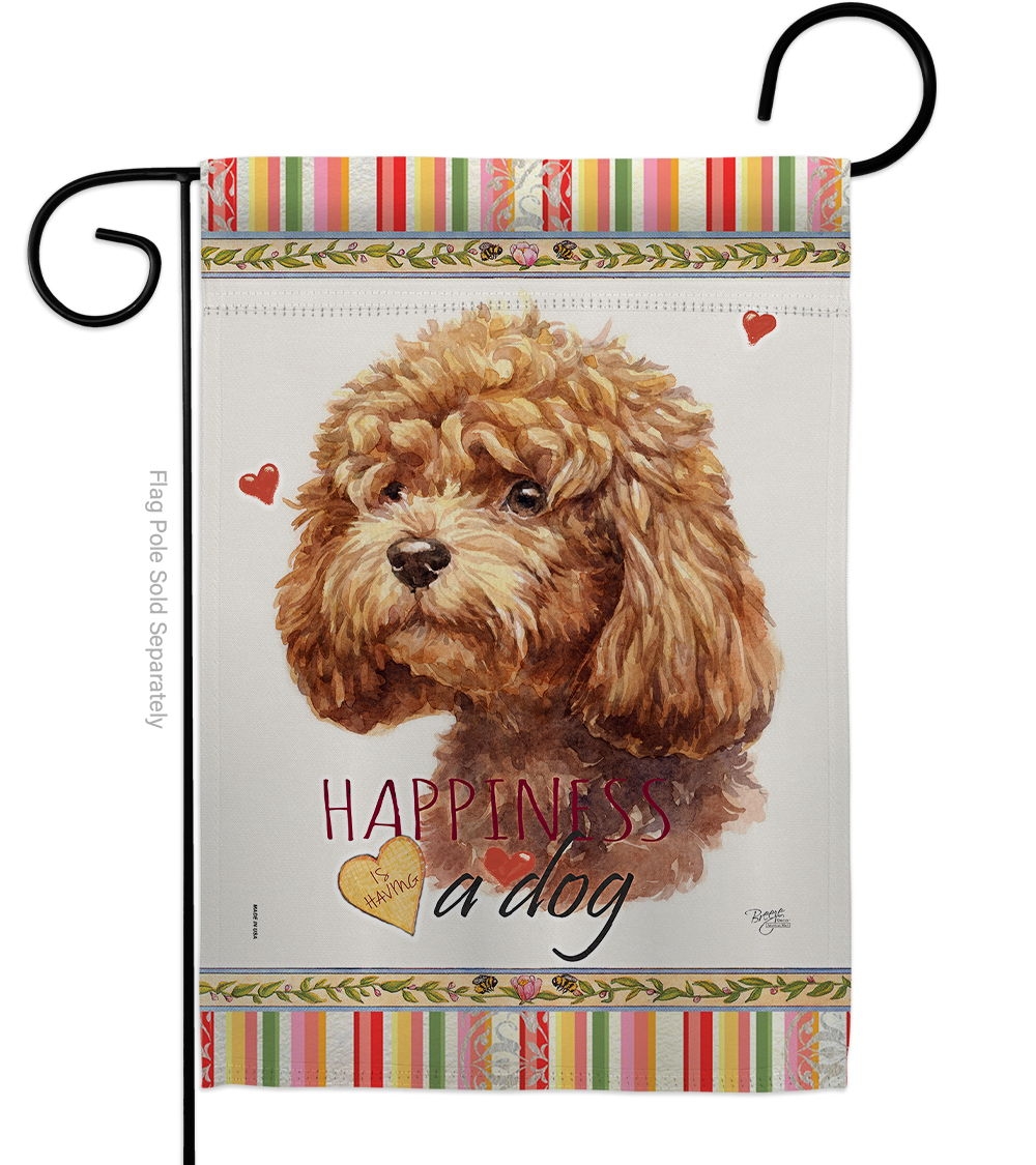 Poodle Happiness Garden Flag